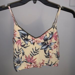 Size 4 yellow floral crop top